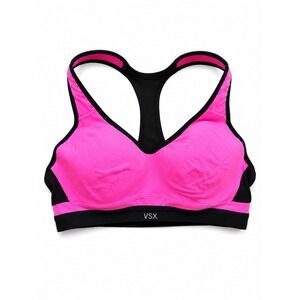 Victoria's Secret VSX Sport Bra Women's 34B Pink Black Racerback high Impact